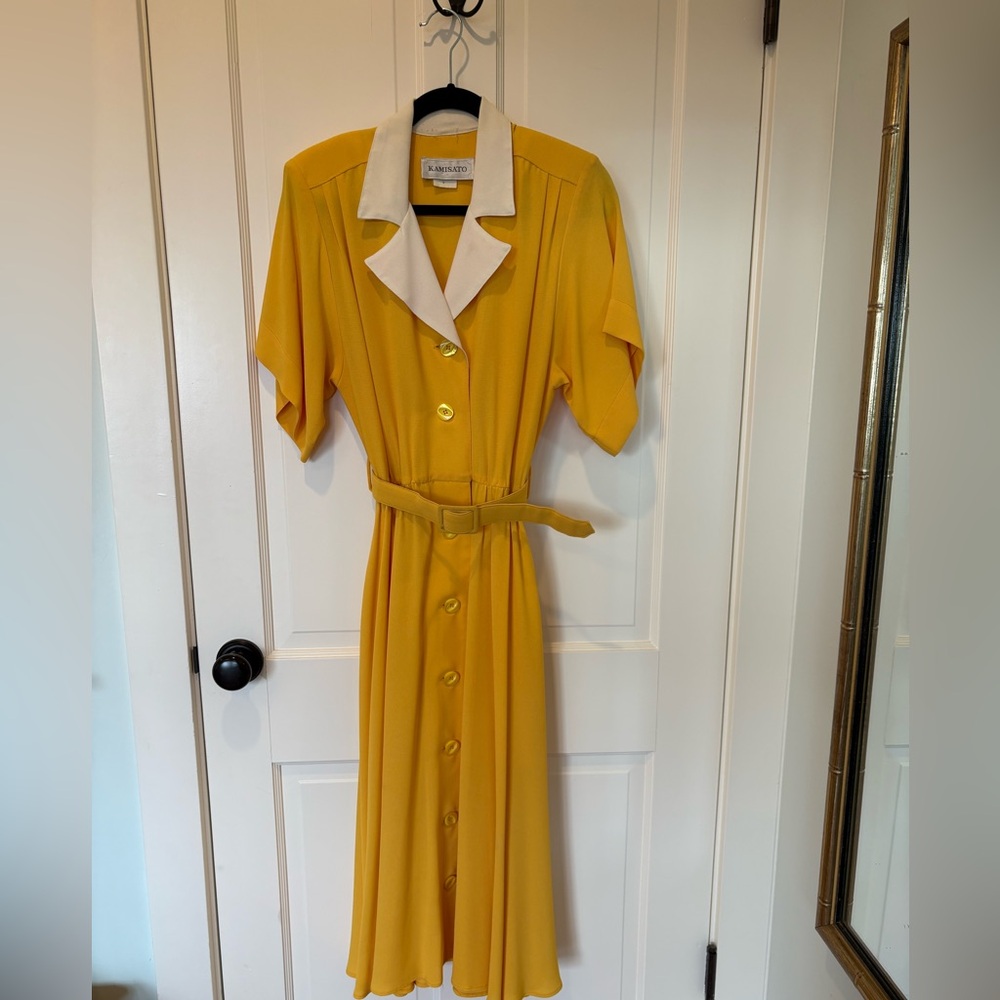 Vintage Kamisato Yellow Dress with Belt